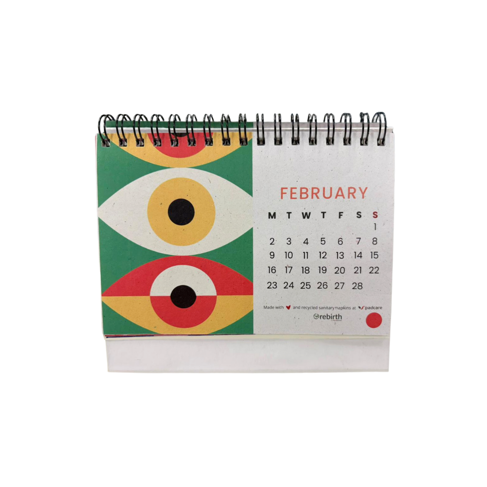 Mini Blue Desk Calendar