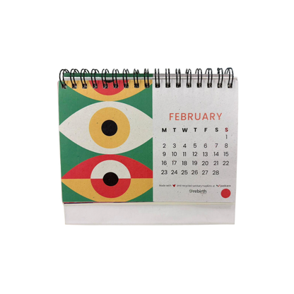 Mini Blue Desk Calendar